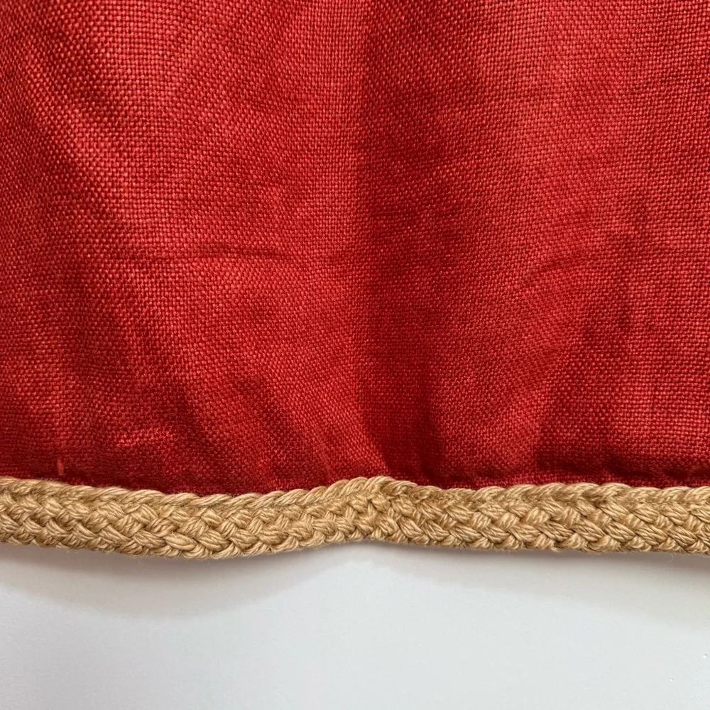 Pottery Barn 100% Linen Jute Braided‎ Trim Pillow Cover 20X20